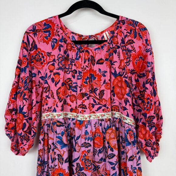 by Anthropologie Mabel Tiered A-line Mini Dress Mixed Floral Prints Small - Picture 3 of 12